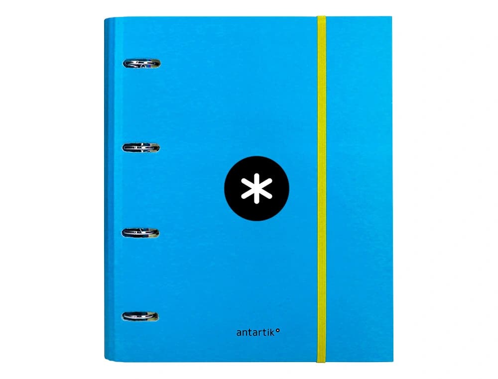 Carpeta con recambio antartik a4 cuadro 5mm forrada 4 anillas 40mm redondas con solapa