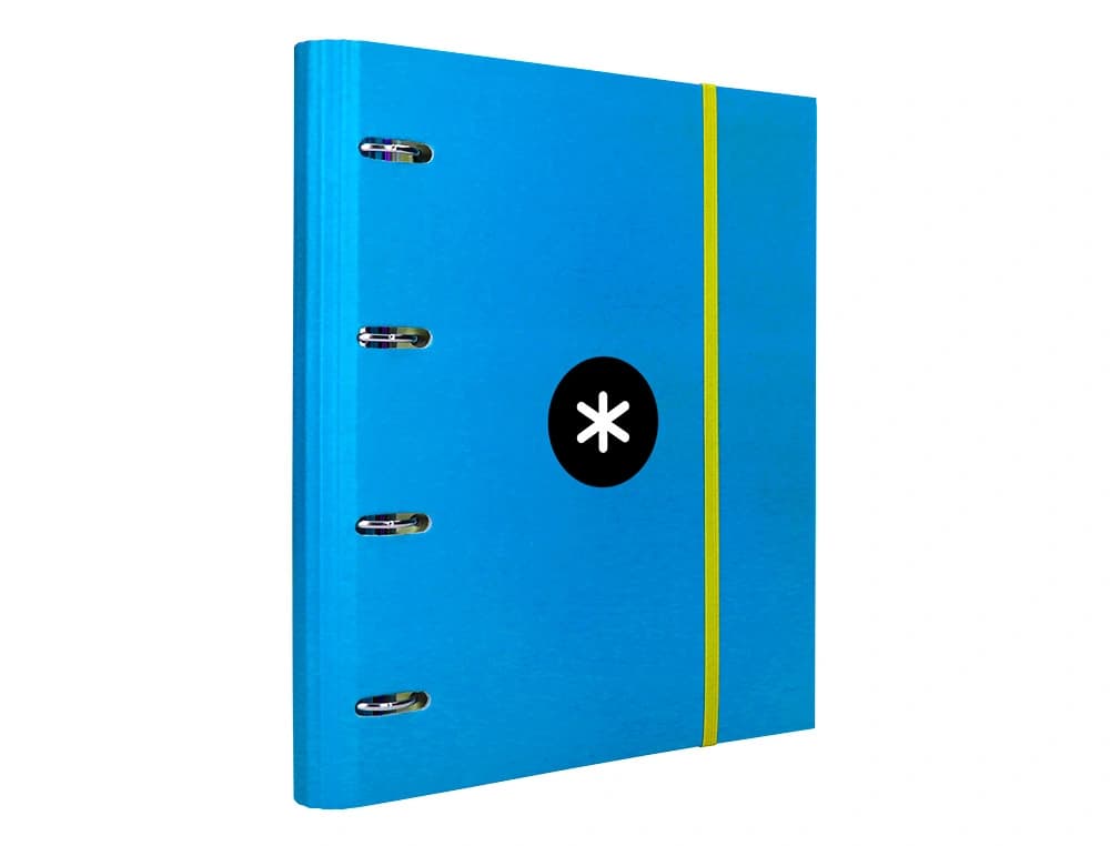 Carpeta con recambio antartik a4 cuadro 5mm forrada 4 anillas 40mm redondas con solapa