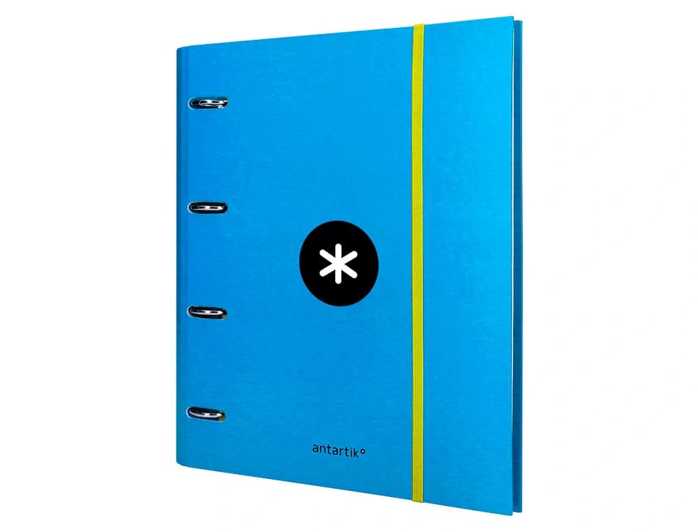 Carpeta con recambio antartik a4 cuadro 5mm forrada 4 anillas 40mm redondas con solapa