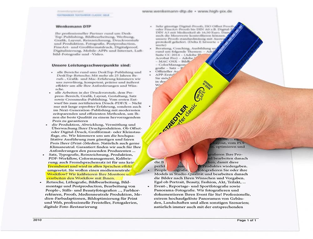 Rotulador fluorescente Staedtler Textsurfer Classic 364 de punta biselada, recargable – Amarillo