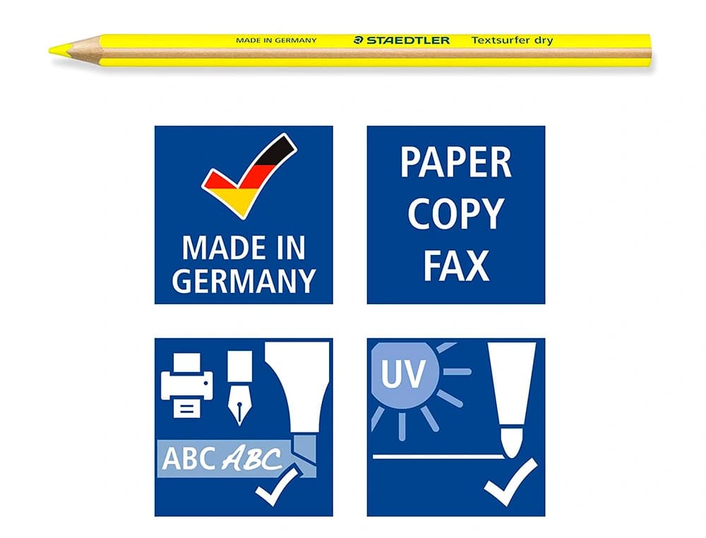 Lapices fluorescente staedtler textsurfer dry triangular caja de 12 unidades