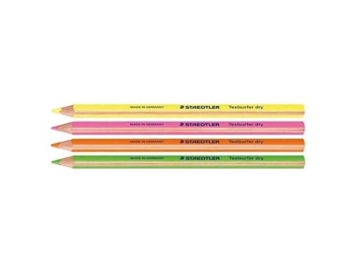Lápiz fluorescente Staedtler Textsurfer Dry triangular con mina de cera, caja de 12 unidades – Verde