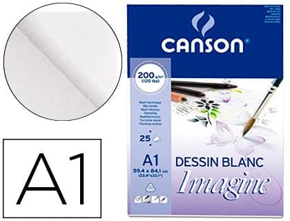 Canson Bloc multitécnicas Canson Imagine A1 encolado, de 200 g/m²