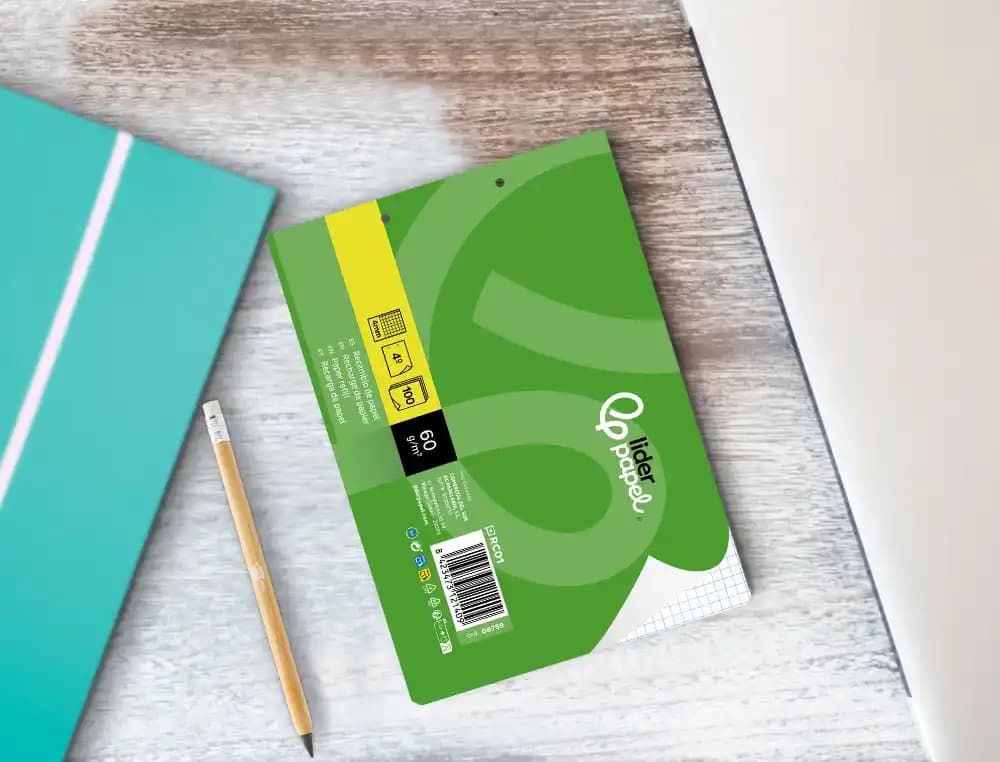 Recambio liderpapel cuarto apaisado 100 hojas 60gr cuadro 4 mm 2 taladros con margen