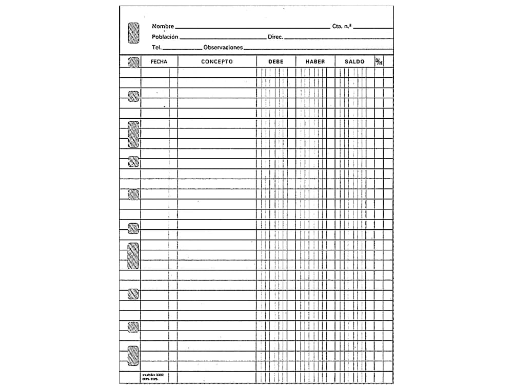Recambio multifin 3005 folio natural cuentas corrientes 50 hojas 215x310 mm