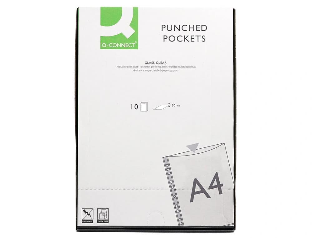 Funda multitaladro q-connect 80 mc cristal bolsa de 10 unidades