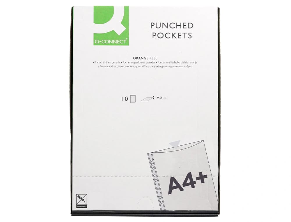 Funda multitaladro q-connect folio 80mc piel de naranja bolsa de 10 unidades