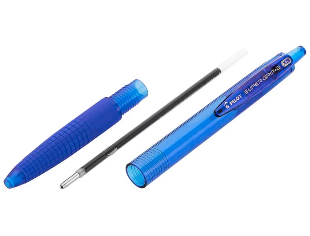 Boligrafo pilot super grip g retractil sujecion de caucho tinta base de aceite