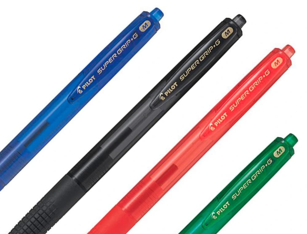 Boligrafo pilot super grip g retractil sujecion de caucho tinta base de aceite