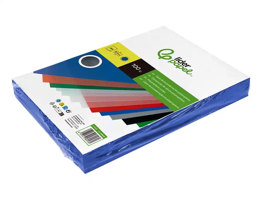 Tapa encuadernacion liderpapel polipropileno a4 0.5mm opaco paquete de 100 unidades