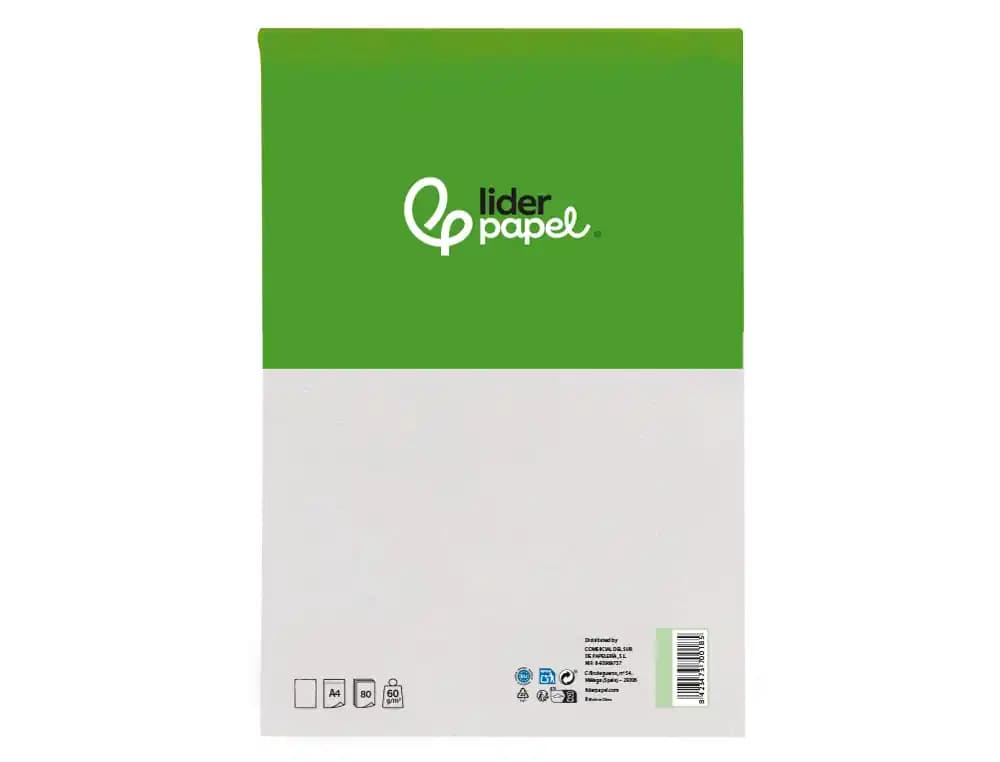 Bloc notas liderpapel liso 80 hojas 60 g/m2 perforado sin tapa