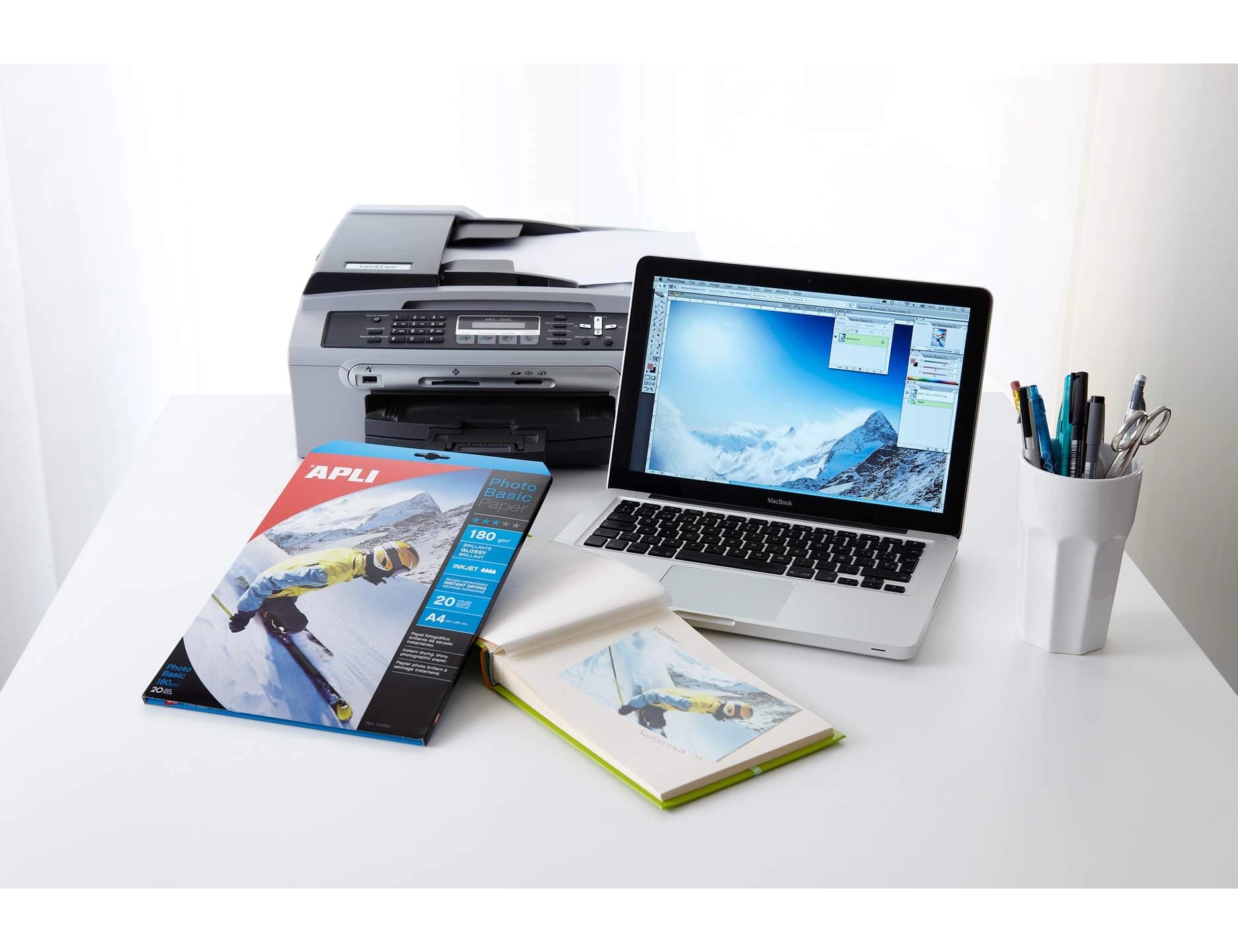 Papel fotografico apli glossy pack de 100 hojas
