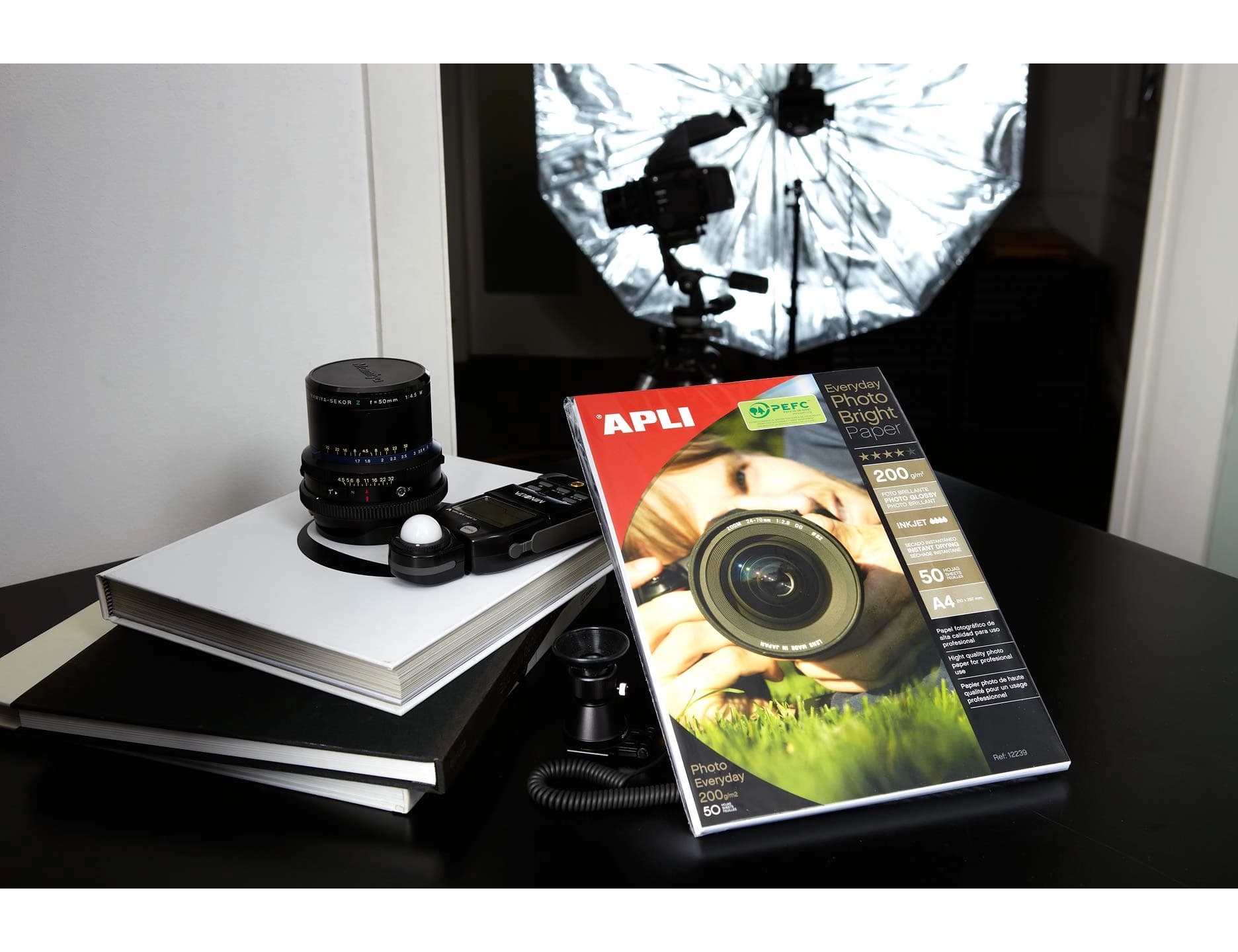 Papel fotografico apli glossy pack de 100 hojas