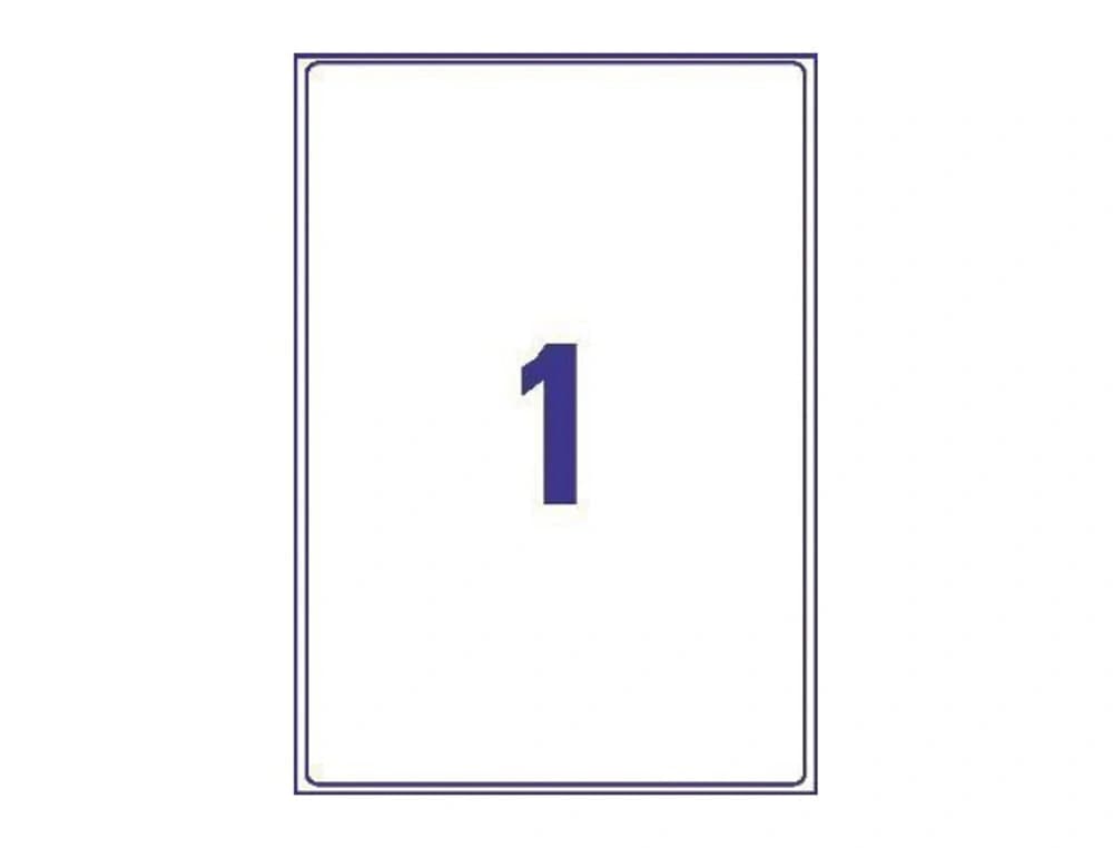 Etiqueta adhesivas resistente avery transparente 210x297 mm caja de 25 unidades