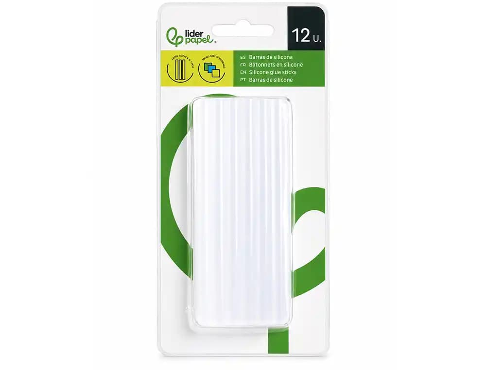 Barra termofusible liderpapel de 7 mm de diametro x 100 mm de alto blister de 12 unidades