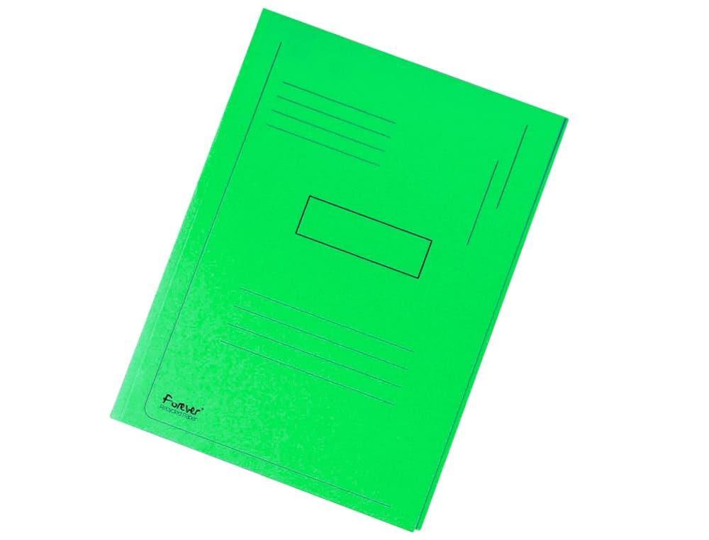 Subcarpeta Exacompta de cartulina de 280 g con 2 solapas interiores y líneas impresas en la portada, DIN A4 – Verde
