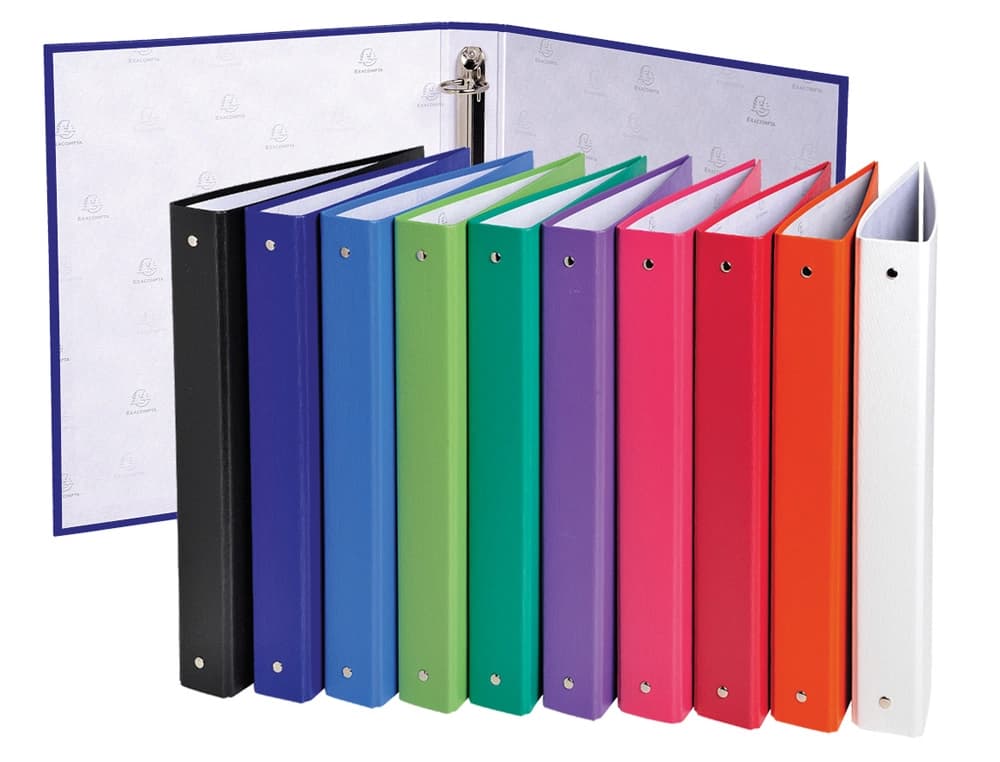 Carpeta de 2 anillas 30mm redondas exacompta din a4 carton forrado