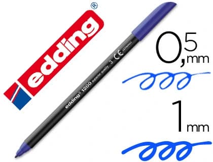 Edding Rotulador edding punta fibra 1200 azul n.3 punta redonda 0.5 mm