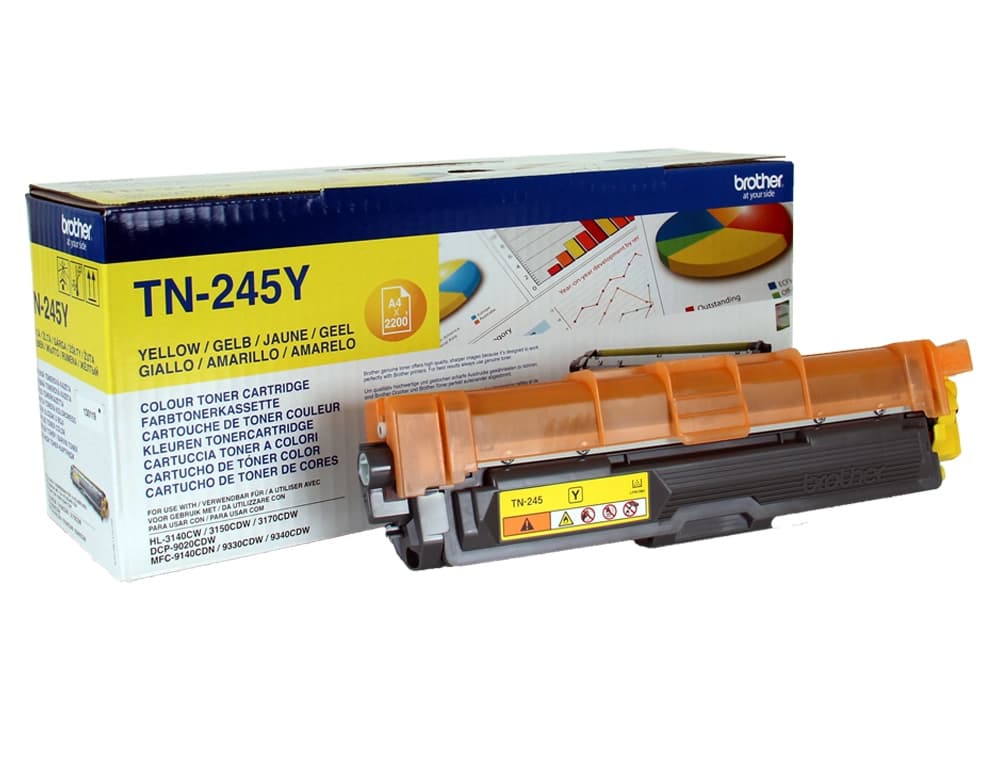 Toner brother tn-245y 2200 pag hl3140cw/3150cdw/3170cdw dcp9020cdw/mfc9140cdn 9330cdw/9340cdw amarillo