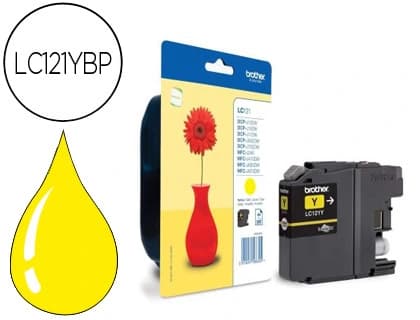 Brother Cartucho de tinta original Brother LC121YBP amarillo, 300 páginas