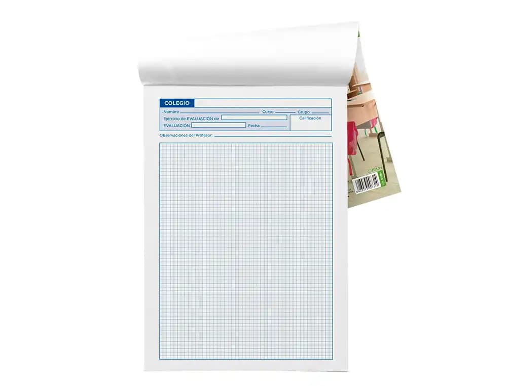 Bloc examenes liderpapel cuadro 4mm folio 40 hojas 60g/m2