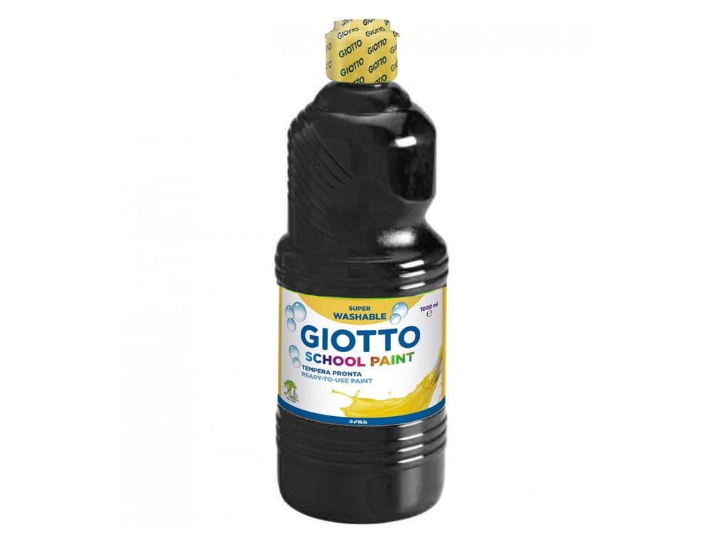 Témpera líquida escolar lavable Giotto de 1.000 ml – Negro