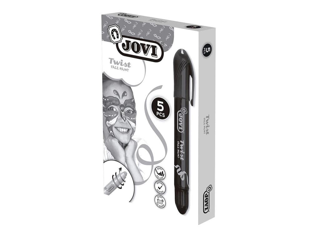 Barra de maquillaje Jovi Twist Make-up retráctil, caja de 5 unidades – Negro