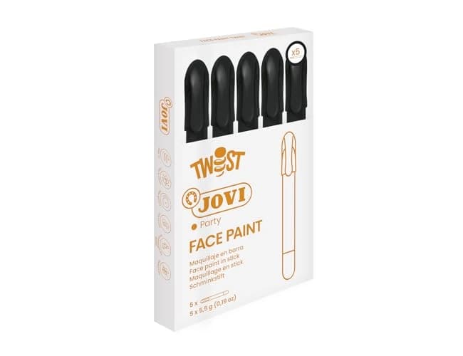 Barra de maquillaje Jovi Twist Make-up retráctil, caja de 5 unidades – Negro
