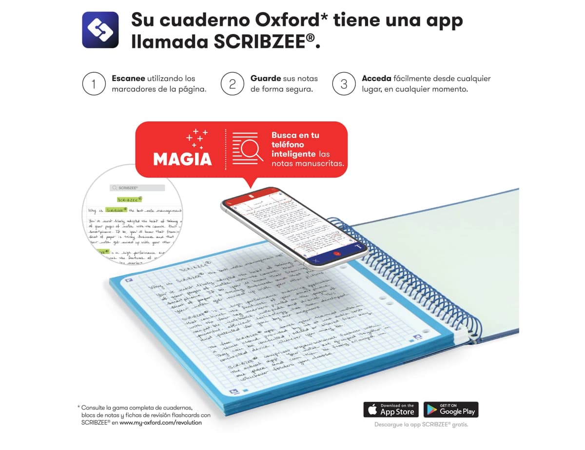 Bloc espiral oxford tapa extradura optik paper microperforado 120 h 50% hojas gratis cuadros 5 mm