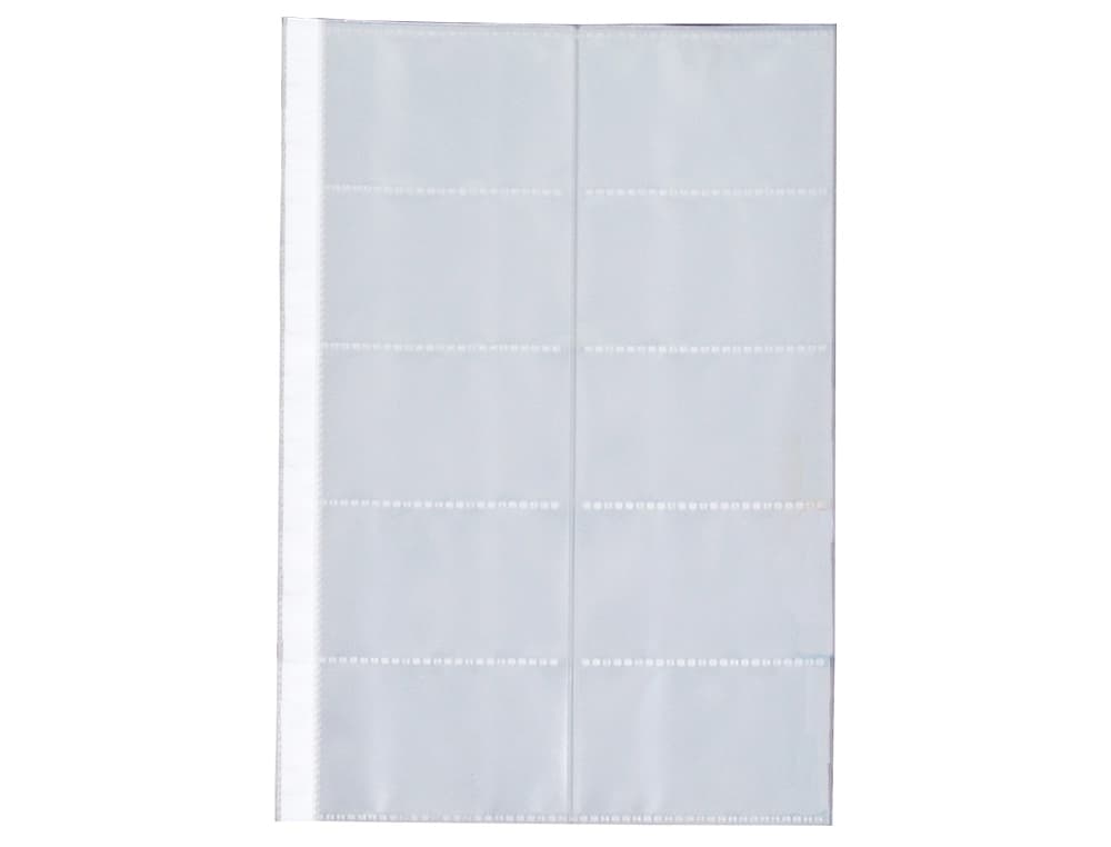 Recambio fundas liderpapel din a4 para tarjetero bolsa de 10 hojas capacidad 20 tarjetas por hoja