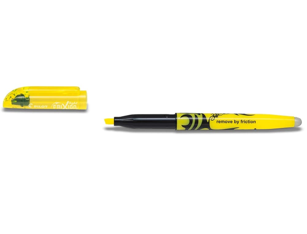 Rotulador pilot frixion light fluorescente borrable punta defibra color amarillo