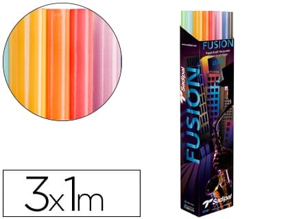 Sadipal Papel kraft fusion 1x3 m expositor 30 rollos colores surtidos