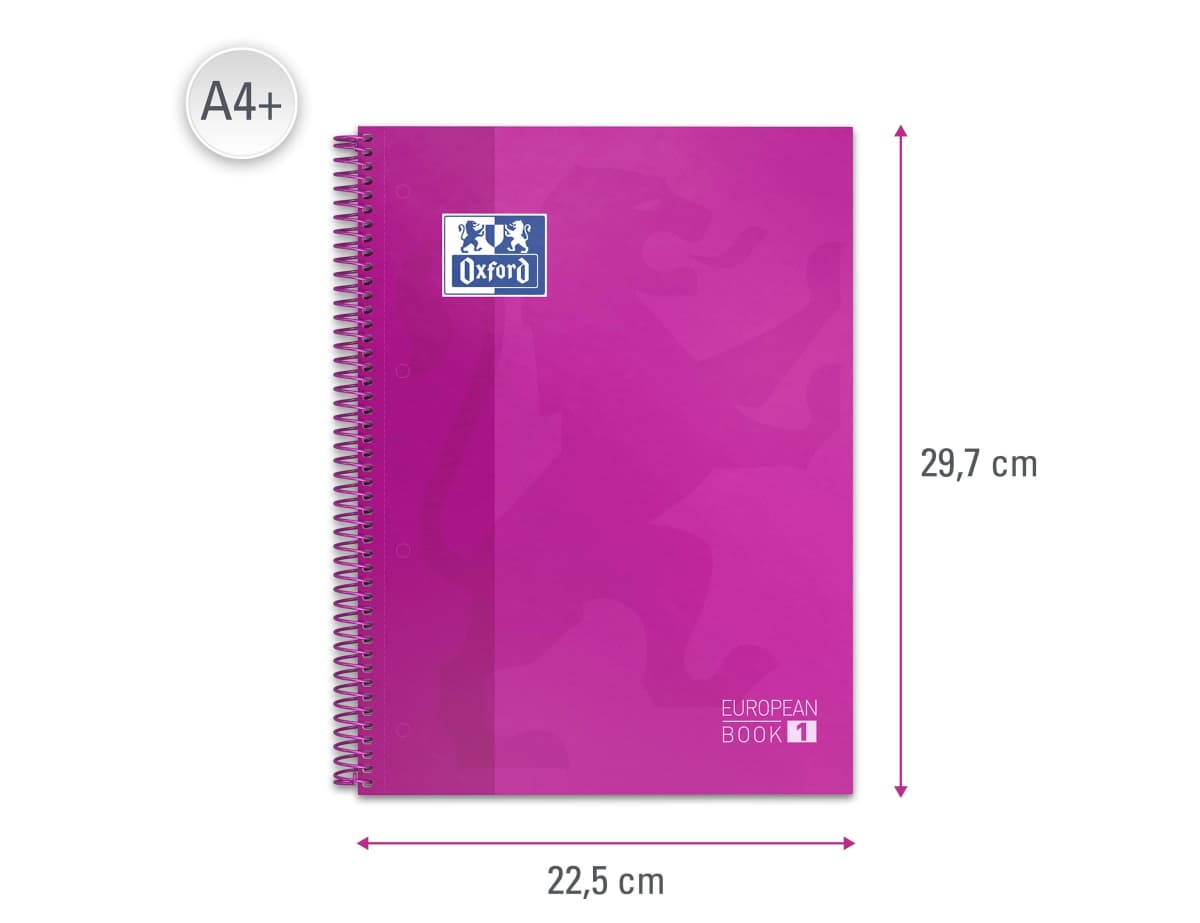 Bloc espiral oxford european book tapa extradura din a4 80 hojas cuadricula 5 mm