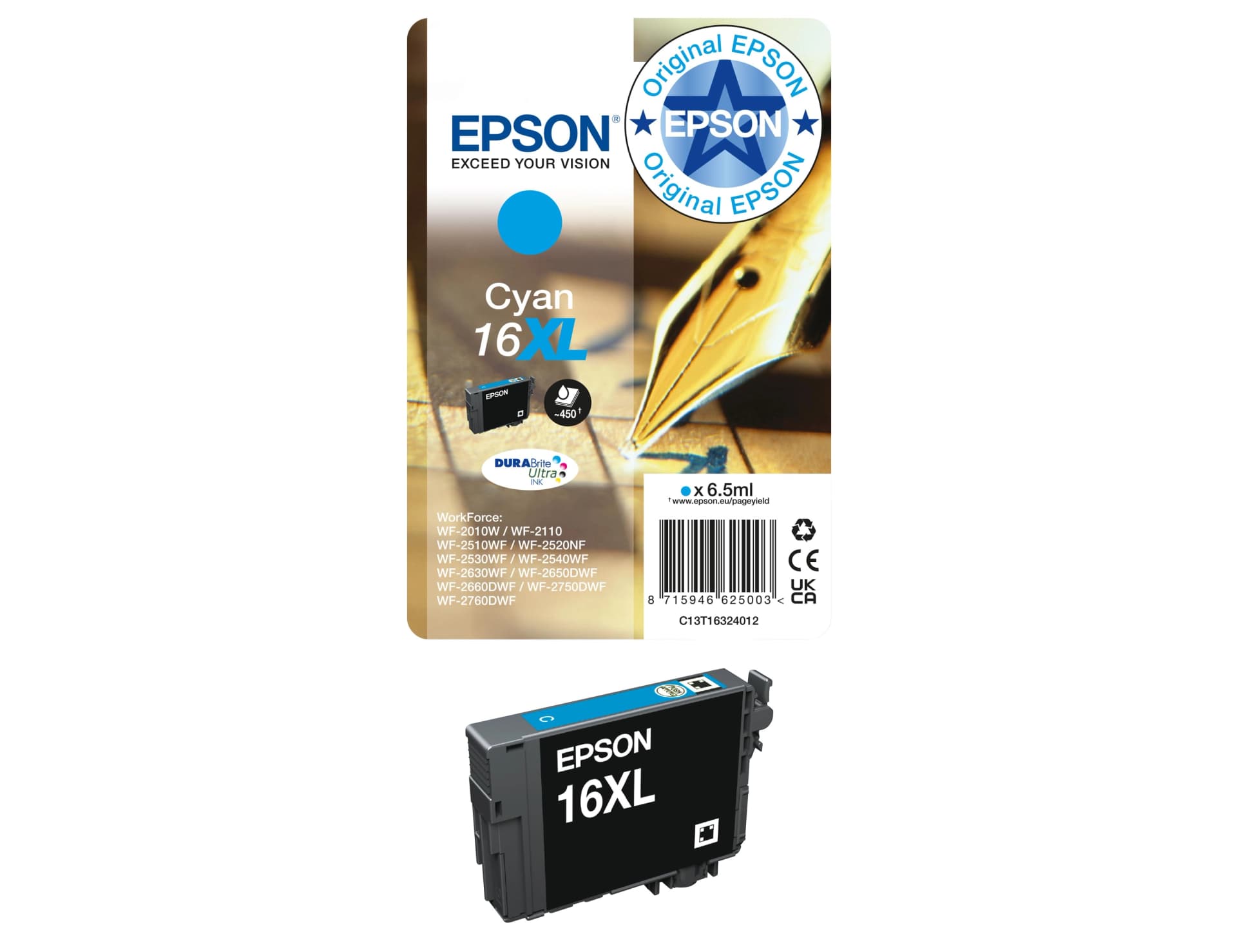 Ink-jet epson 16xl wf2010w wf2510wf wf2520nf wf2530wf wf2540wf 450 pag