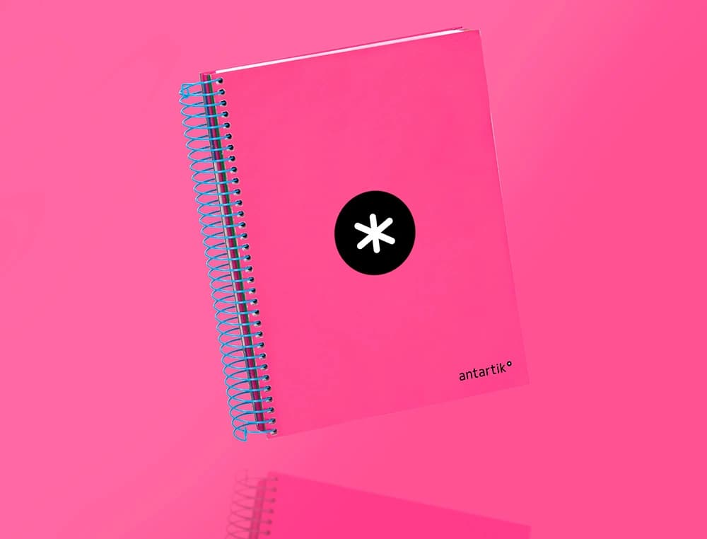 Cuaderno espiral a5 micro antartik tapa forrada120h 90 gr cuadro 5mm 5 bandas6 taladros