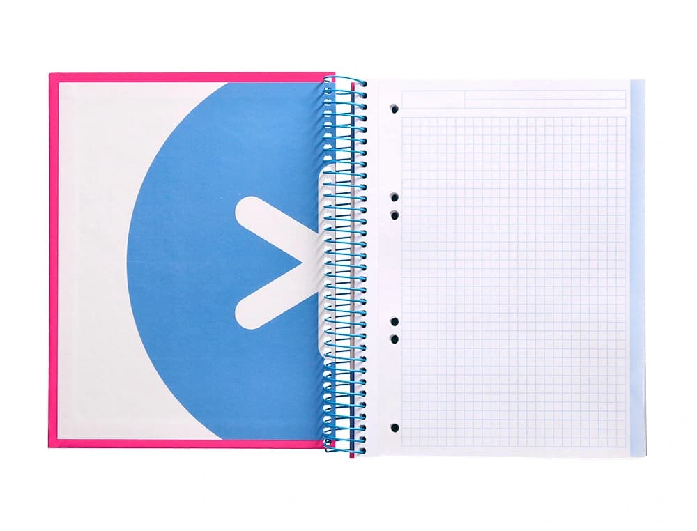 Cuaderno espiral a5 micro antartik tapa forrada120h 90 gr cuadro 5mm 5 bandas6 taladros