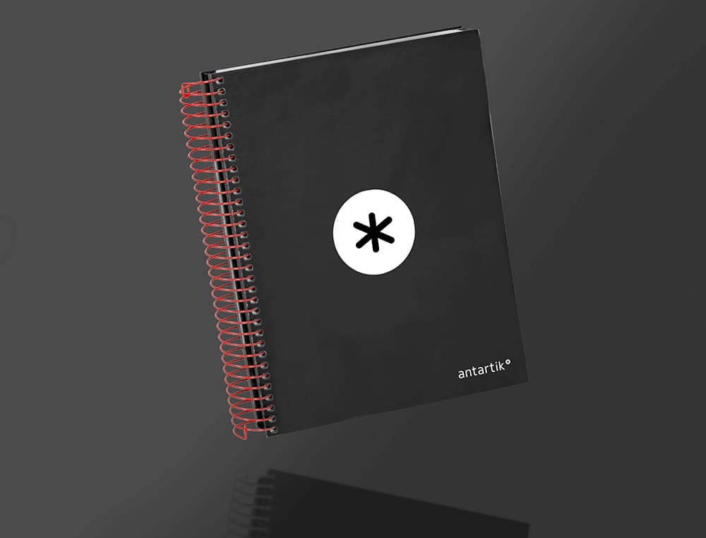 Cuaderno espiral a5 micro antartik tapa forrada120h 90 gr cuadro 5mm 5 bandas6 taladros