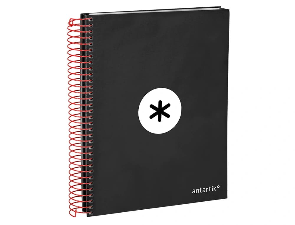 Cuaderno espiral a5 micro antartik tapa forrada120h 90 gr cuadro 5mm 5 bandas6 taladros