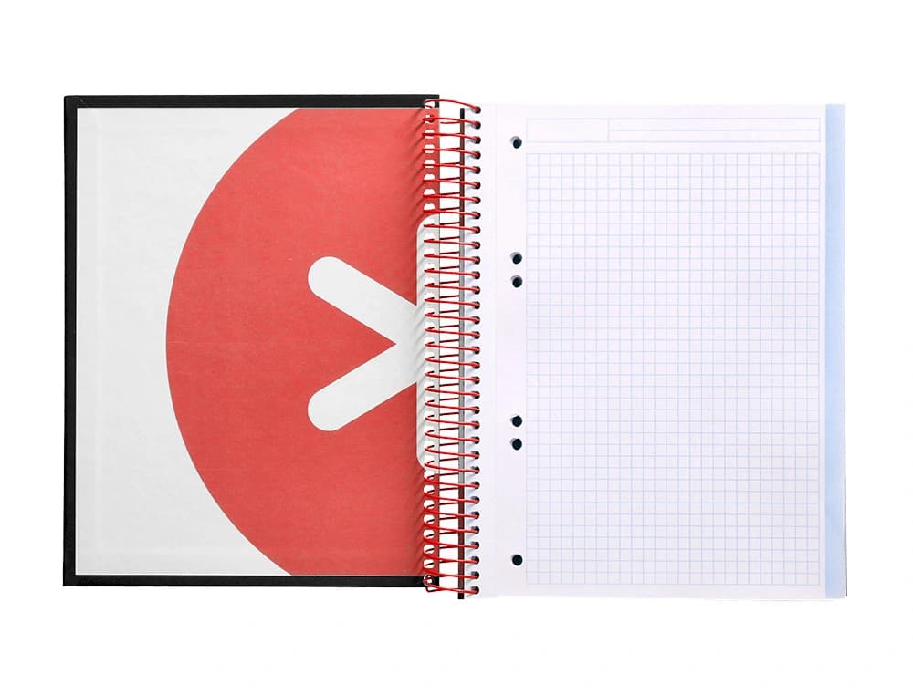Cuaderno espiral a5 micro antartik tapa forrada120h 90 gr cuadro 5mm 5 bandas6 taladros