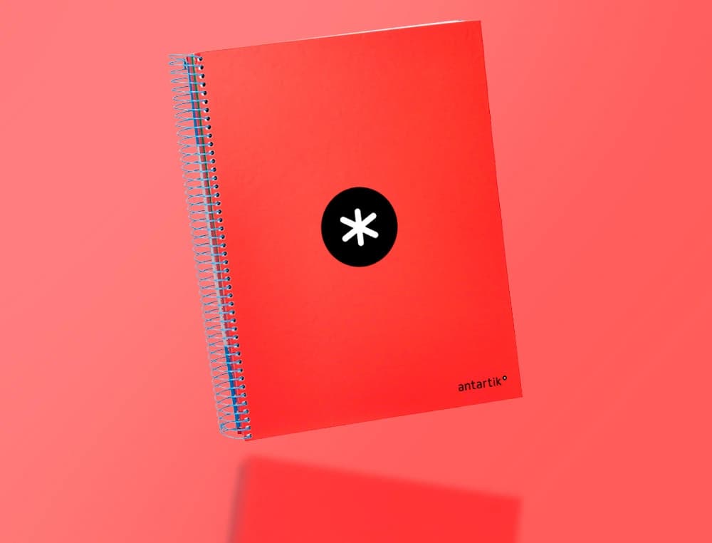 Cuaderno espiral a4 micro antartik tapa forrada 120h 90 gr liso con bandas 4 taladros