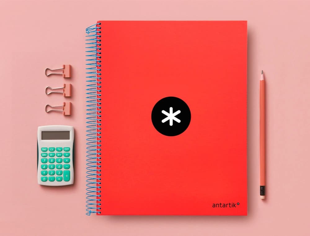 Cuaderno espiral a4 micro antartik tapa forrada 120h 90 gr liso con bandas 4 taladros