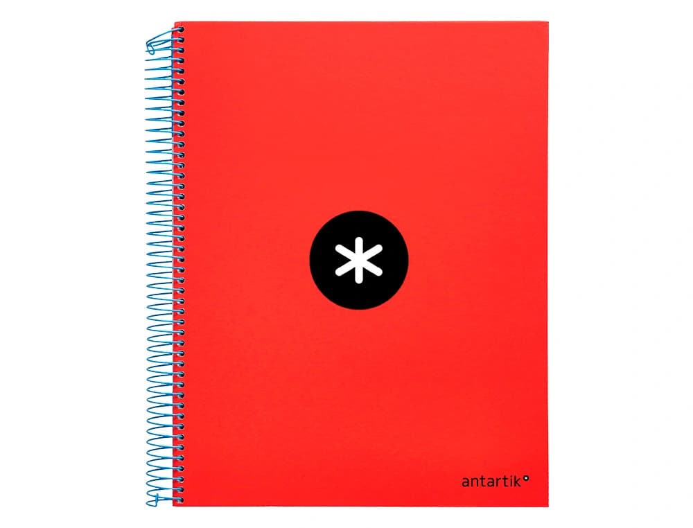 Cuaderno espiral a4 micro antartik tapa forrada 120h 90 gr liso con bandas 4 taladros