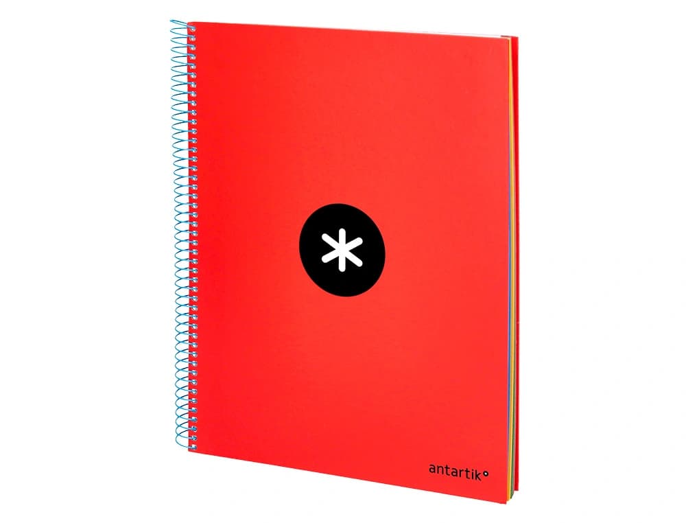 Cuaderno espiral a4 micro antartik tapa forrada 120h 90 gr liso con bandas 4 taladros