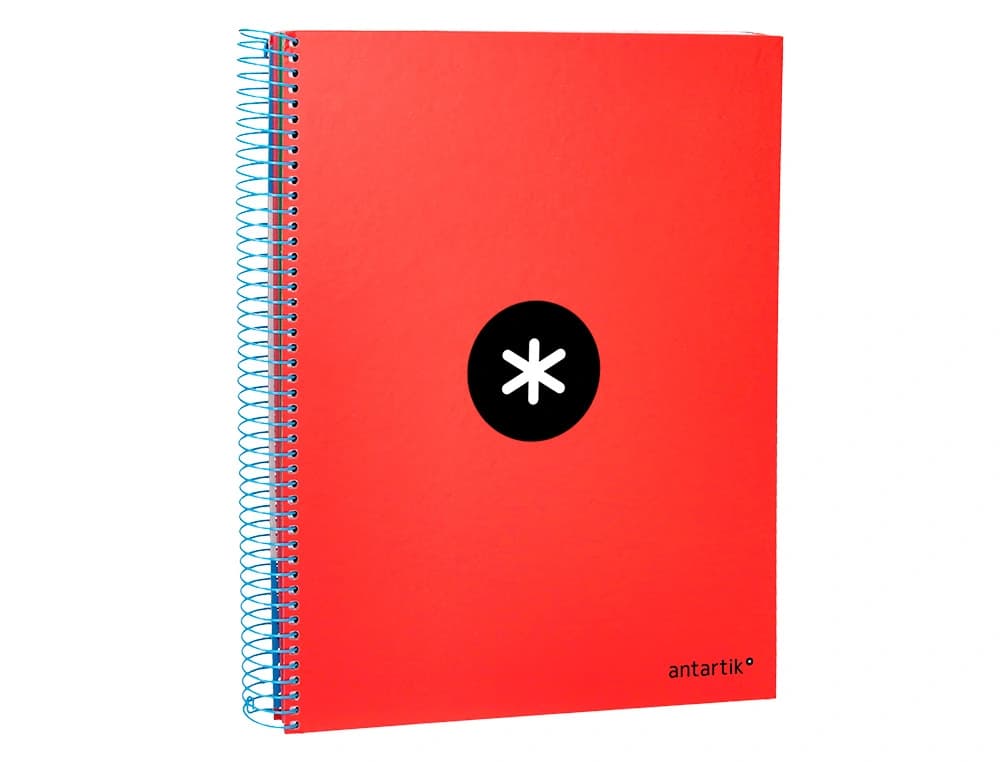 Cuaderno espiral a4 micro antartik tapa forrada 120h 90 gr liso con bandas 4 taladros