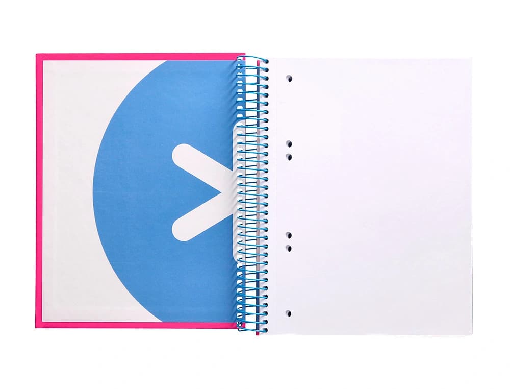 Cuaderno espiral a5 micro antartik tapa forrada 120h 90g liso con bandas 6 taladros