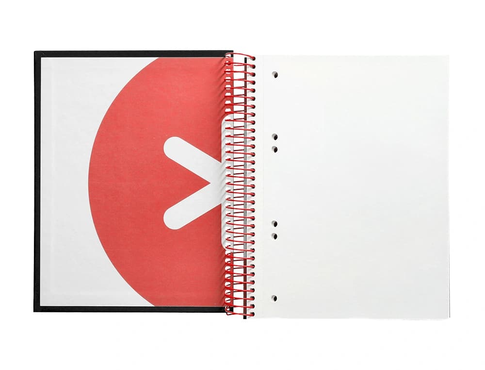 Cuaderno espiral a5 micro antartik tapa forrada 120h 90g liso con bandas 6 taladros