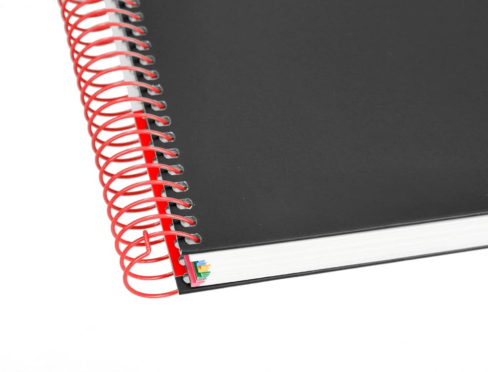 Cuaderno espiral a5 micro antartik tapa forrada 120h 90g liso con bandas 6 taladros