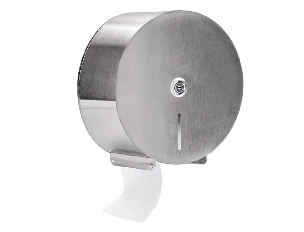 Dispensador q-connect de papel higienico jumbo acero inoxidable 115x254x265 mm