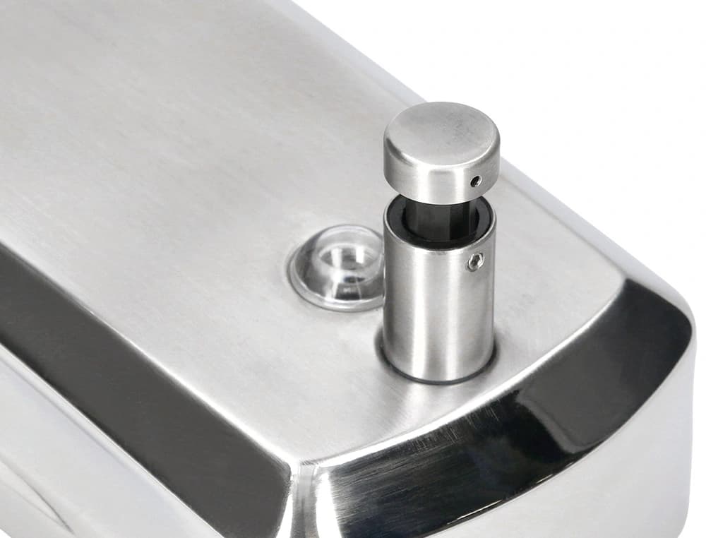 Dispensador manual q-connect de jabon 800 ml acero inoxidable 115x56x179mm
