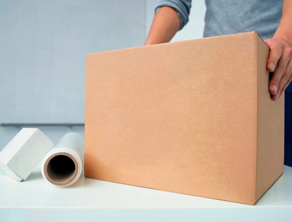 Caja para embalar q-connect americana carton reciclado canal simple 5 mm color kraft 400x290x220 mm